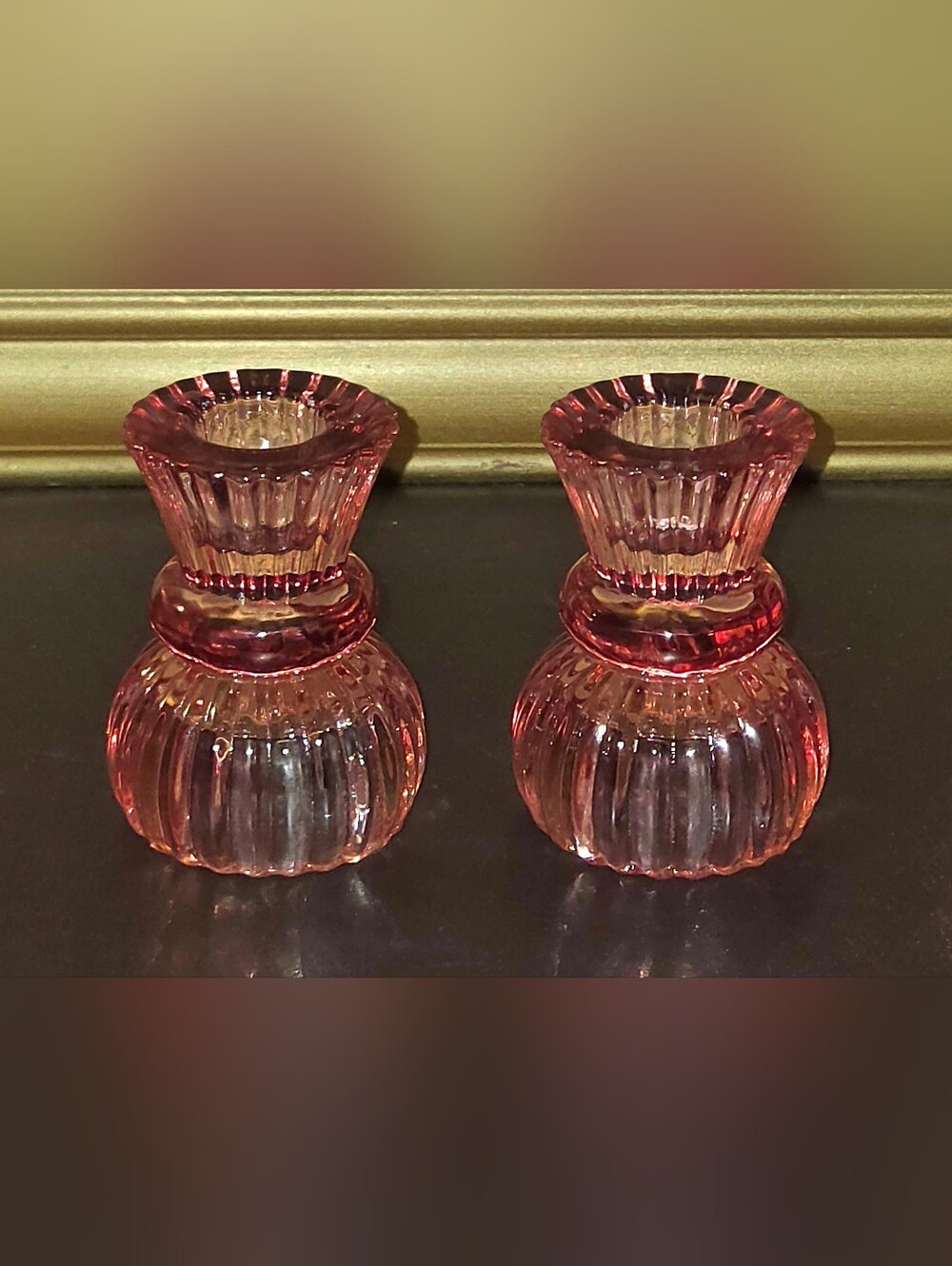 Talking Tables Reversible Purple Glass Candle Holders for Candlesticks/Votives